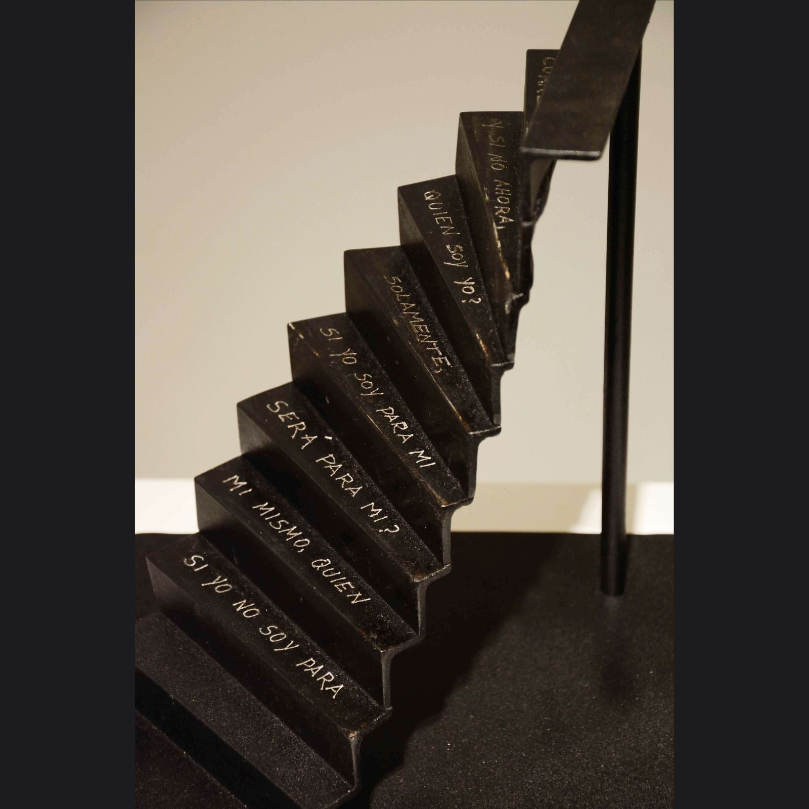 Welded and Black Painted Steel, handwritten letters