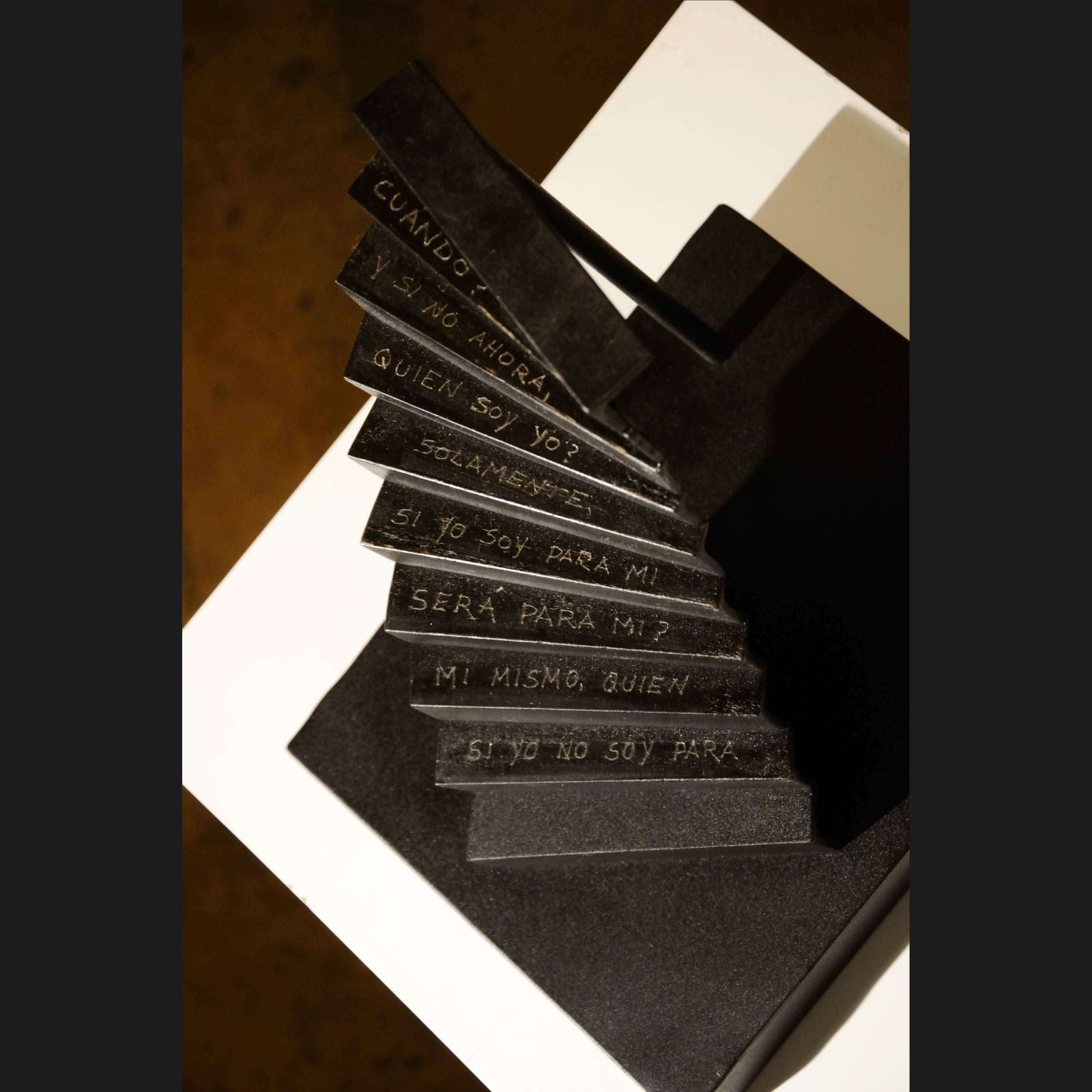 Welded and Black Painted Steel, handwritten letters