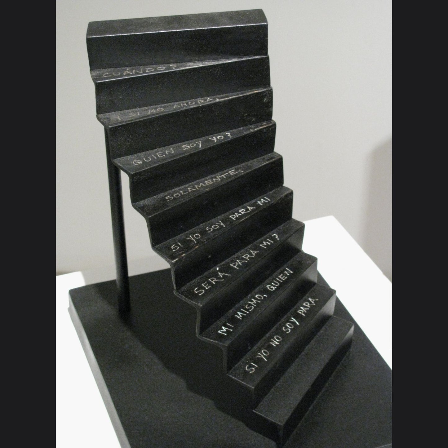 Welded and Black Painted Steel, handwritten letters