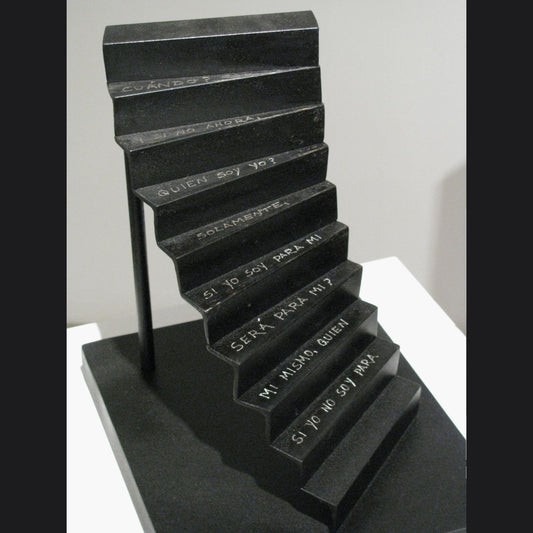 Welded and Black Painted Steel, handwritten letters